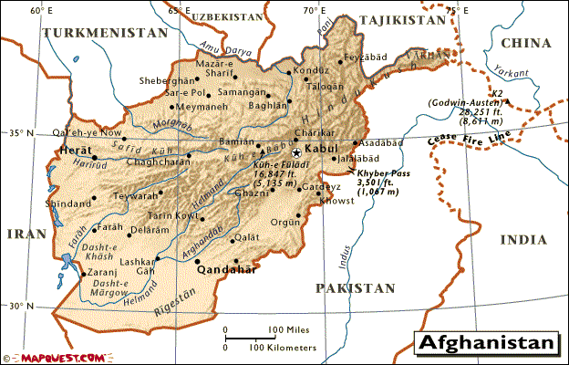 The Afghanistan map should be