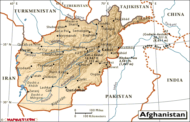 afghanistan map